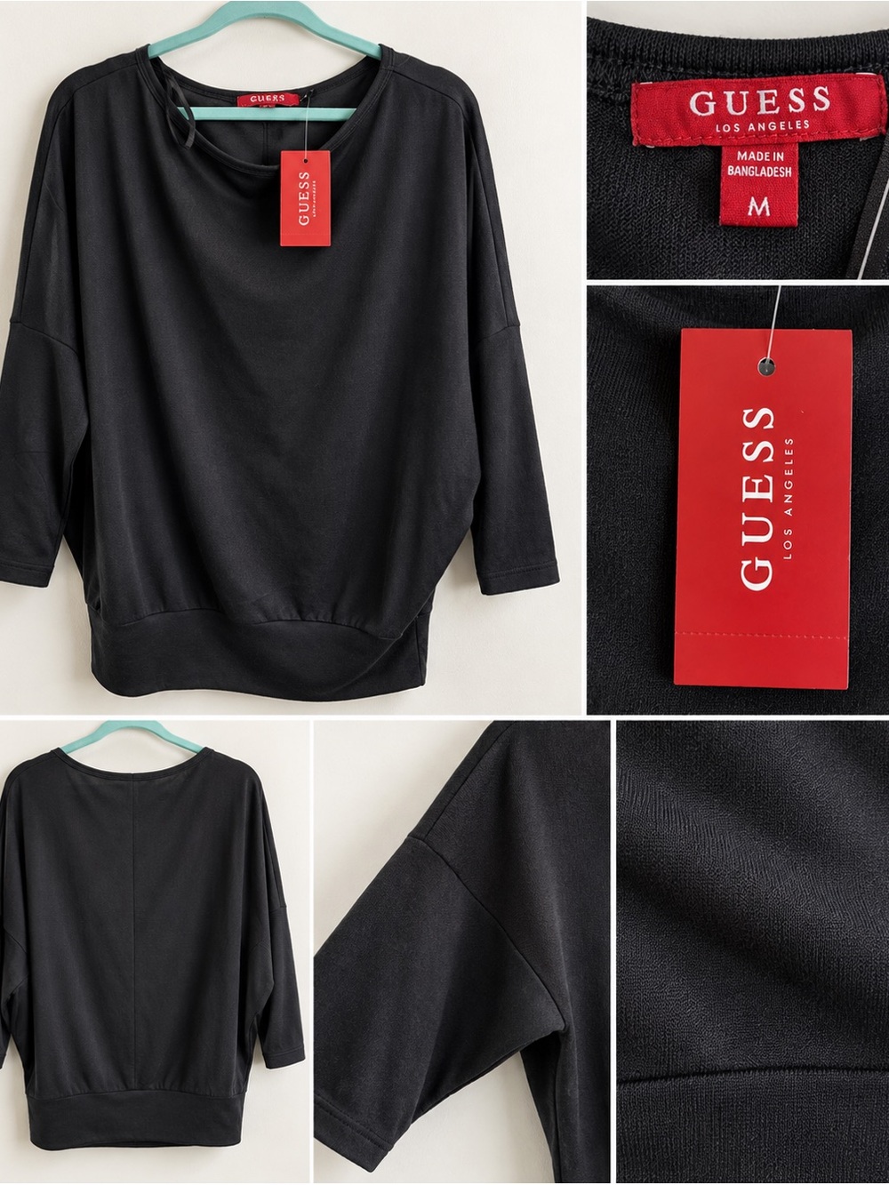 GUESS Black Oversized Dolman Sweatshirt